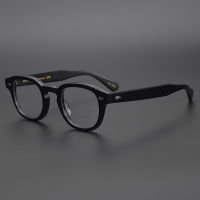 Johnny Depp Glasses Men Women Computer Goggles Round Transparent LEMTOSH Eyeglass Brand Design Acetate Style Vintage Frame Case