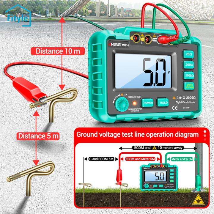 Fityle Voltmeter Leads Meter Current Circuit Earth Resistance Meters