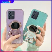 เคสโทรศัพท์มือถือ ลายนักบินอวกาศ 3D ประดับเลื่อมฟอยล์สีเงิน สําหรับ VIVO V23 V23E V23Pro V21 V21E V20 V20SE V20Pro V19 V17