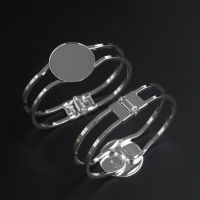 Inner:20mm,25mm,30mm Round Tray 5pcsLot Copper with SilverDull Silver Plated Color celet Fashion Vintage Bangle DIY Jewelry