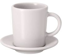 DINERA Espresso cup and saucer, beige 9 cl (ดีเนียร่า ถ้วยกาแฟเอสเพรสโซและจานรอง, เบจ 9 ซล.)