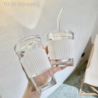 ✖ ivhefd 350/450ml Transparente Vidros Caneca De Café Com Palha Copo Chá Resistente Ao Calor Água Casal Suco Leite