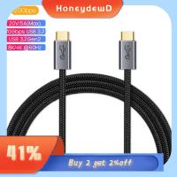 HONEYDEWD ชายกับชาย 100W ครับ 8K 60Hz Pd ชาร์จเร็ว ความเร็ว20Gbps สายข้อมูล สาย USB 3.2 Type C