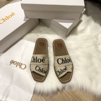 【 Box】克Chloe Originalˉรองเท้าแตะสำหรับสตรีแฟชั่นใหม่แบนผู้หญิงรองเท้าแตะ