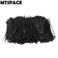 MTSPACE 1000pcs/Set 100mm X 3mm Self-Locking Black Nylon Wire Cable Zip Ties Fasten Wrap ROHS Certificated Network Cable Marker Cable Management