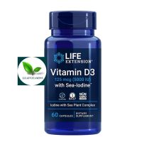 NEW Life Extension Vitamin D3 with Sea-Iodine™ 125 mcg (5000 IU) / 60 Capsules