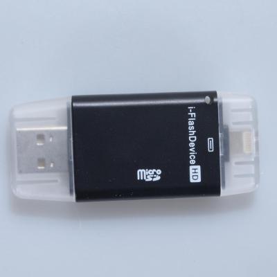 แฟลชไดรฟ์ USB OTG เครื่องอ่านการ์ด TF สำหรับ Iphone และ Ipad