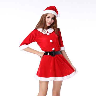 ชุดชุดวันคริสต์มาสผู้หญิงชุดซานตาเซ็กซี่ทันสมัยและน่าดึงดูด