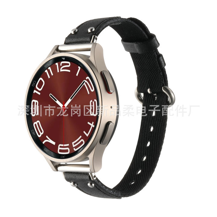 ใช้บังคับ-galaxy-watch6-classic-สายนาฬิกาไนลอนแบบทอ-samsung-6-รุ่นใหม่ผ้าใบและสายรัดข้อมือหนัง