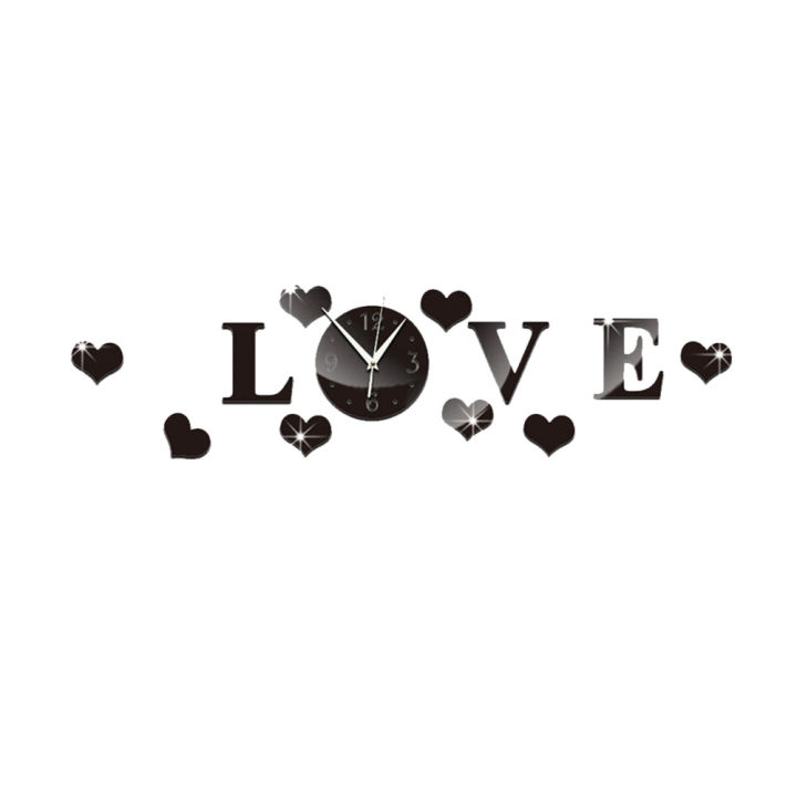 sanwood-ไม้พาย-ผลกระจก3d-นาฬิกาติดผนังรูปหัวใจแห่งความรักสติกเกอร์-diy-ตกแต่งบ้านศิลปะแบบแอนะล็อก