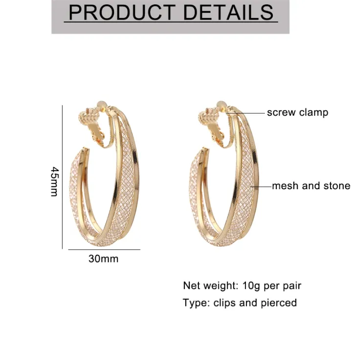 2022-new-classic-oval-copper-shinny-stone-metal-hoop-clip-on-earrings-for-woman-non-pierced-girl-39-s-daily-wear-earrings-jewelry