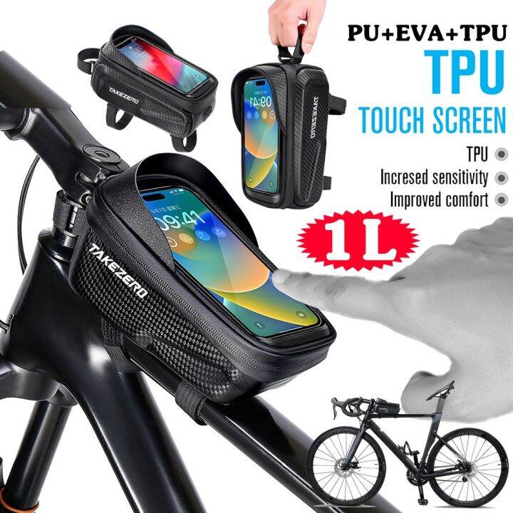 7 Inch Hard Bicycle Bag Waterproof Touch Screen Cycling Bag Top Front