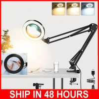 10X Illuminated Magnifier USB 3 Colors 64 LEDS Magnifying Glass for Soldering Iron Repair/Table Lamp/Skincare Beauty Tool