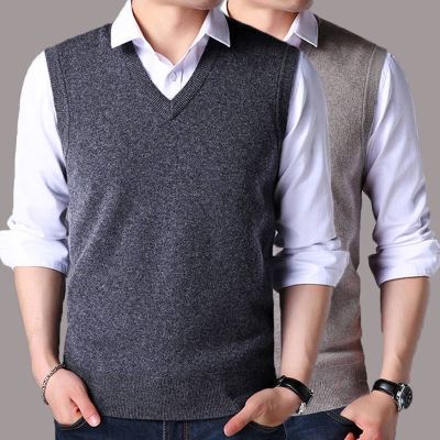 CODTheresa Finger Autumn And Winter Men S Vest Warm Vest Dad Outfit V-Neck Waistcoat Knitted Sweater Vest Large Size L-2Xl 7 Styles