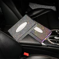 Tissue Holder Bling For Car  Sun Visor Tissues Holder Napkin Box Universal Car Vehicle Facial Paper Dispenser Sparkle Diamond