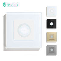 BSEED Human Body Sensor Switch Wall Lamp Switch 90℃ Infrared Motion Detector Galss Frame Plastic FrameEU Standard Light Switches