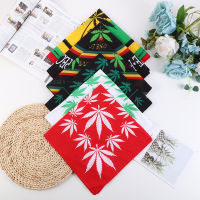 Rasta Style Reggae Music Leaves Cotton Bandana Men Pocket Square Scarf Sports Cycling Mask Hip Hop Headband Handband