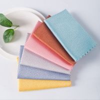 1PC Microfiber Glass Cleaning Cloth Dishcloth Lint Free For Windows Cars Kitchen Mirrors Traceless Reusable Fish Scale Rag Dish Cloth  Towels