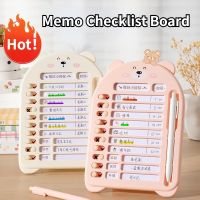 Reusable Cute Bear Memo Checklist Board Childrens Self-discipline Punch Card Wall Hanging Checklist Holiday Schedule Memo Board
