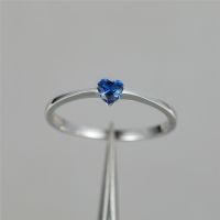 Simple Female Blue/Purple/Green Zircon Ring Fashion Wedding Engagement Rings For Women Elegant 925 Silver Rose Gold Heart Ring