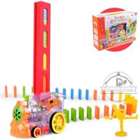 Domino Train Car Sound Light Domino Blocks Set for Kids Building Stacking Toy Block Domino Set for Children Baby Educational Toy