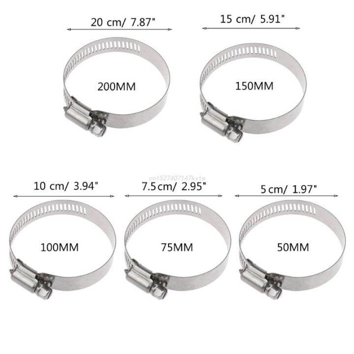 Stainless Steel Adjustable Worm Gear Hose Clamps Kit Clamps for