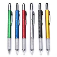 6in1 Multifunction Touch Screen Stylus Ballpoint Pen With Ruler Screwdriver Tool
