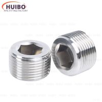 304สแตนเลสสตีลหกเหลี่ยม1/16ข้อต่อท่อ1/8 1/4 3/8 1/2 3/4 1 - 2 BSPT /Npt Countersunk ปลั๊กท้ายนิวเมติกท่อที่เหมาะสมฟิตติ้ง