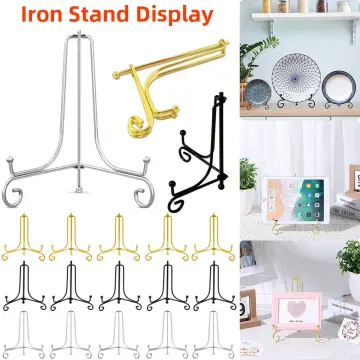 Iron Display Stand Gold Iron Easel Plate Display Photo Holder Stand,  Displays Picture Frames, Cookbooks, Decorative