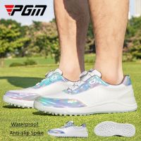 ⊕№☢ PGM Male Multicolor Laser Golf Shoes Anti skid Golf Sneakers Men Super Waterproof Sport Shoes Quick Lacing Golf Footwear 39 45