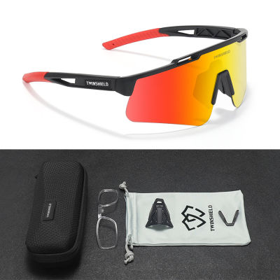 【Hot sales】twinshield แว่นตาขี่จักรยานแว่นตากีฬากลางแจ้งข้ามพรมแดนแว่นตาขี่จักรยานแว่นตากันแดดวิ่ง