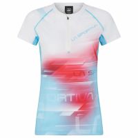 VELOCE T-SHIRT WOMEN MALIBU BLUE/WHITE - เสื้อวิ่งผู้หญิง