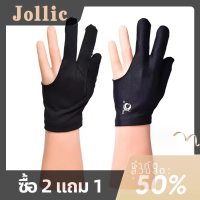 Jollic ถุงมือสนุ๊กเกอร์สามนิ้วสำหรับผู้เริ่มต้นฝึกเล่นคิวบิลเลียดไม่ลื่นถุงมือบิลเลียดเปิดด้วยมือซ้ายสามนิ้ว