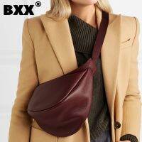 【CW】 [BXX]  Woman New Wine Color Wide Half Leather Chest All Match LI812