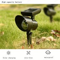 geegostudio 2/6pcs Solar Spotlights, Outdoor Garden Waterproof Landscape Garden Lights, Outdoor Lawn Projection Lights, Led Tree Lights