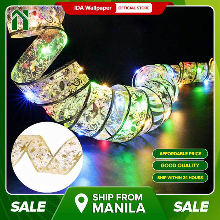 IDA Christmas Ribbon Light Mini Christmas Tree Copper Wire Garland Lamp 3M/5M/10M Lazada PH