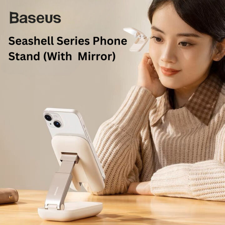 ฺbaseus-phone-holder-stand-ขาตั่งมือถือแบบพกพา-พร้อมกระจก-ที่วางโทรศัพท์-ที่วางมือถือ-ขาตั้งมือถือ
