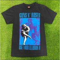 N Roses ใช้ Illusion II Limited Edition Rock Band Shirts เสื้อยืด Rockers คุณภาพสูง # Ibanez Gibson Guitar