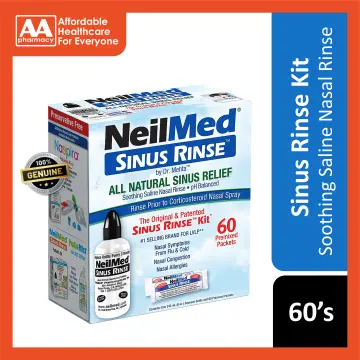NeilMed Sinus Rinse Kit + 60 Premixed Sachets Natural Saline Nasal