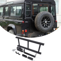 อลูมิเนียมรถด้านหลังประตู Tailgate บันไดสำหรับ Land Rover Defender 90 110 130 2004-2018 Tailgate Climbing cket อุปกรณ์เสริม