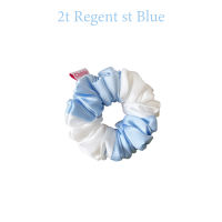 2t regent st blue ยางรัดผมผ้าซาติน บางลื่น Satin Scrunchie ยางมัดผม ยางรัดผมโดนัท