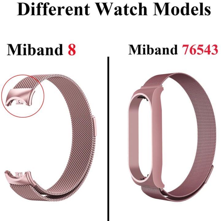 สายรัดสายใส่ข้อมือสำหรับวง-xiaomi-mi-8-7-6-5-4สายนาฬิกาสเตนเลสสตีลสายรัดข้อมือ-miband8บน-mi-band-7-6-5-3-pro-carterfa