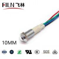 FILN Metal three-color 12v 10mm high quality led alarm device signal light pilot lamp indicator light with wire