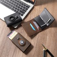 New Airtag Wallet Genuine Leather Bank Card Holder With Apple Airtags Tracker Case Anti-lost Protection Airtag Wallet Cover Card Holders