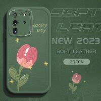 เคสโทรศัพท์พร้อมใช้งานสำหรับ Samsung Galaxy S20เคสโทรศัพท์ปกหนัง PU เคสหลังหนังลายดอกไม้สีชมพูผิวสัมผัสได้บางเป็นพิเศษ