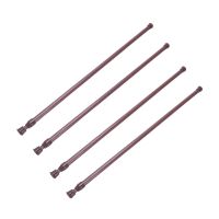 4X Extendable Telescopic Spring Loaded Net Voile Tension Curtain Rail Pole Rods,55-90cm,Wood Color