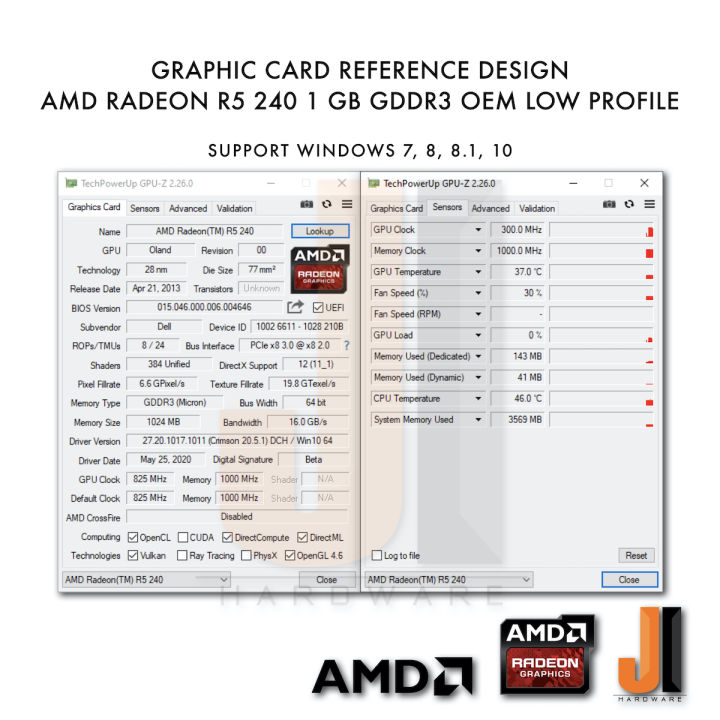 amd-radeon-r5-240-1gb-64-bit-gddr3-low-profile-มือสอง