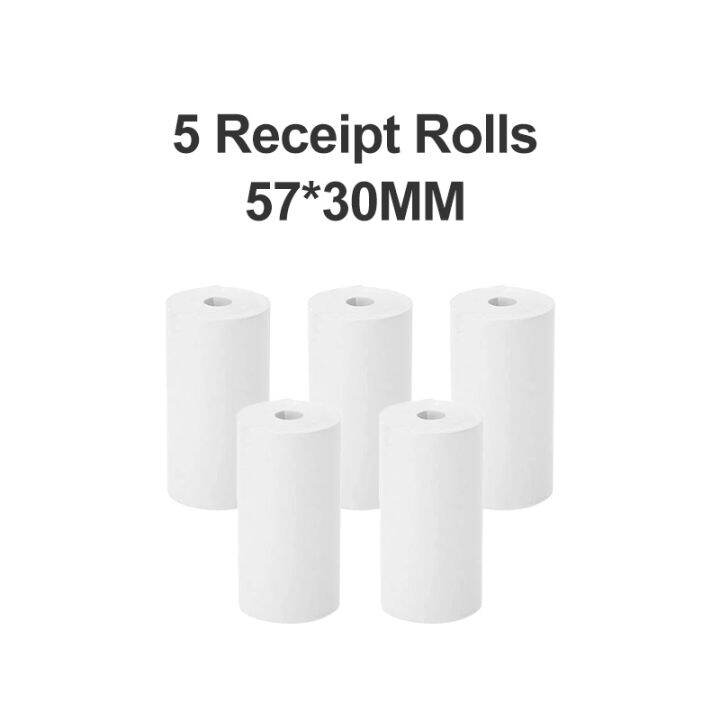 ๑ 5Rolls 57x30mm Thermal Paper Roll For Cash Registers Mobile POS