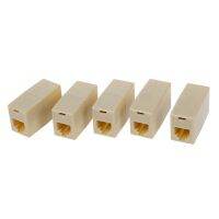 ☢❡ↂ 15 Pcs Beige Plastic RJ11 6P4C Female/Female Telephone Cable Inline Connector