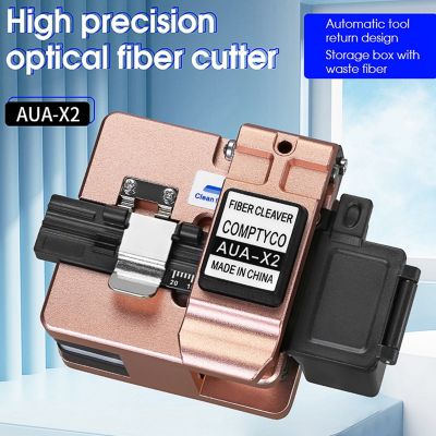 COMPTYCO AUA-X2 High Precision Fiber Cleaver with Waste Fiber Box,FTTH Fiber Optic Cold Connection Hot Melt Cable Cutter Tools